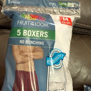 Fruit of the Loom Men's White and Red Boxers